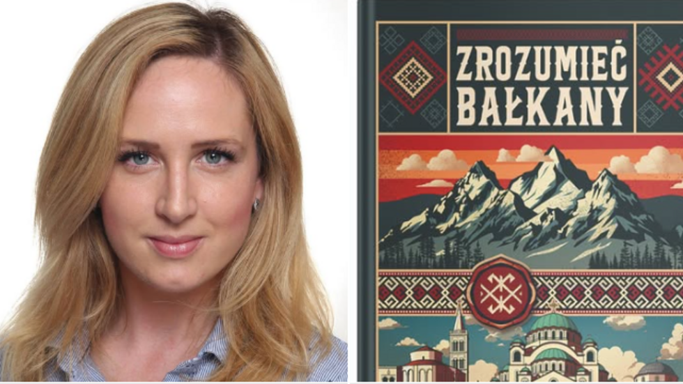 A graphic featuring the author and the book announcing the event